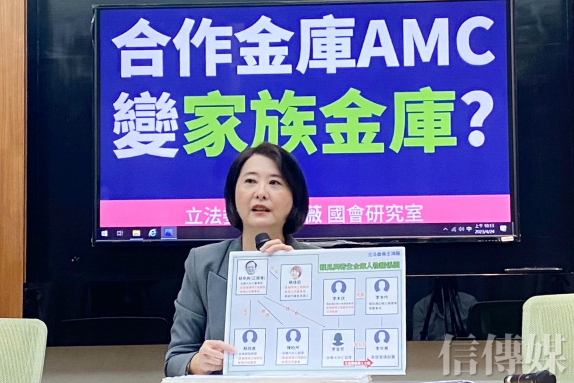 王鴻薇曝合庫AMC變董座蔡見興家族事業還放款數十億給親友| 信傳媒